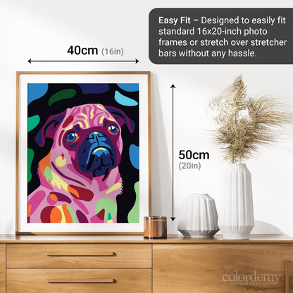 Happy Tail - Pug: 40x50cm Paint by Numbers Kit