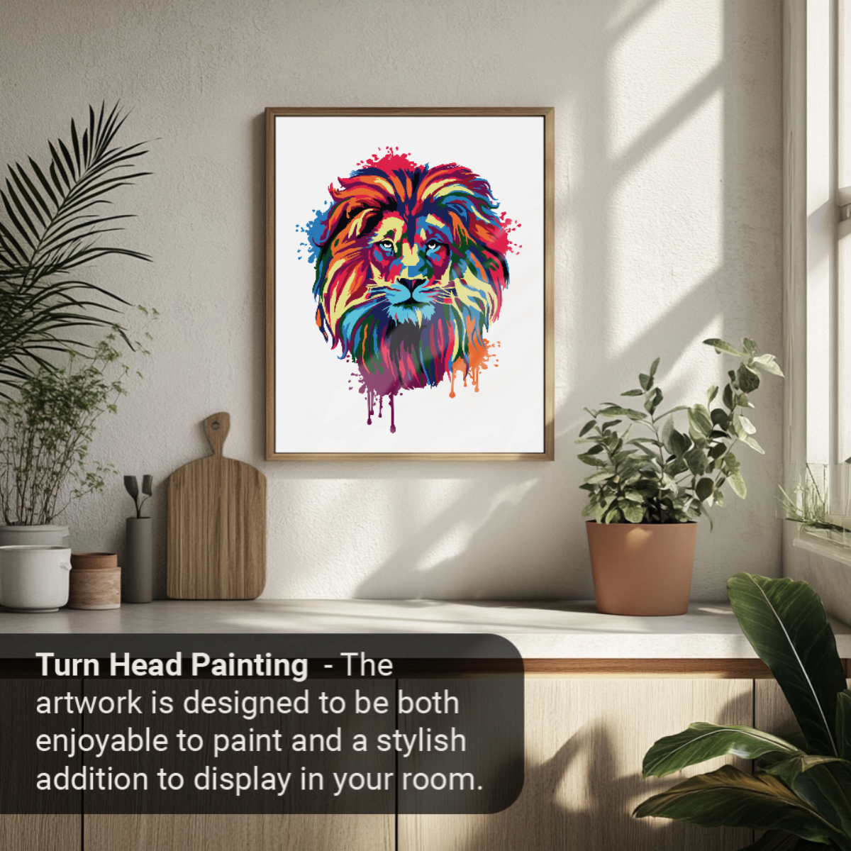 40x50cm Paint by Numbers Kit: Majestic Mane: Abstract Lion Portrait Paint by Numbers Kit!