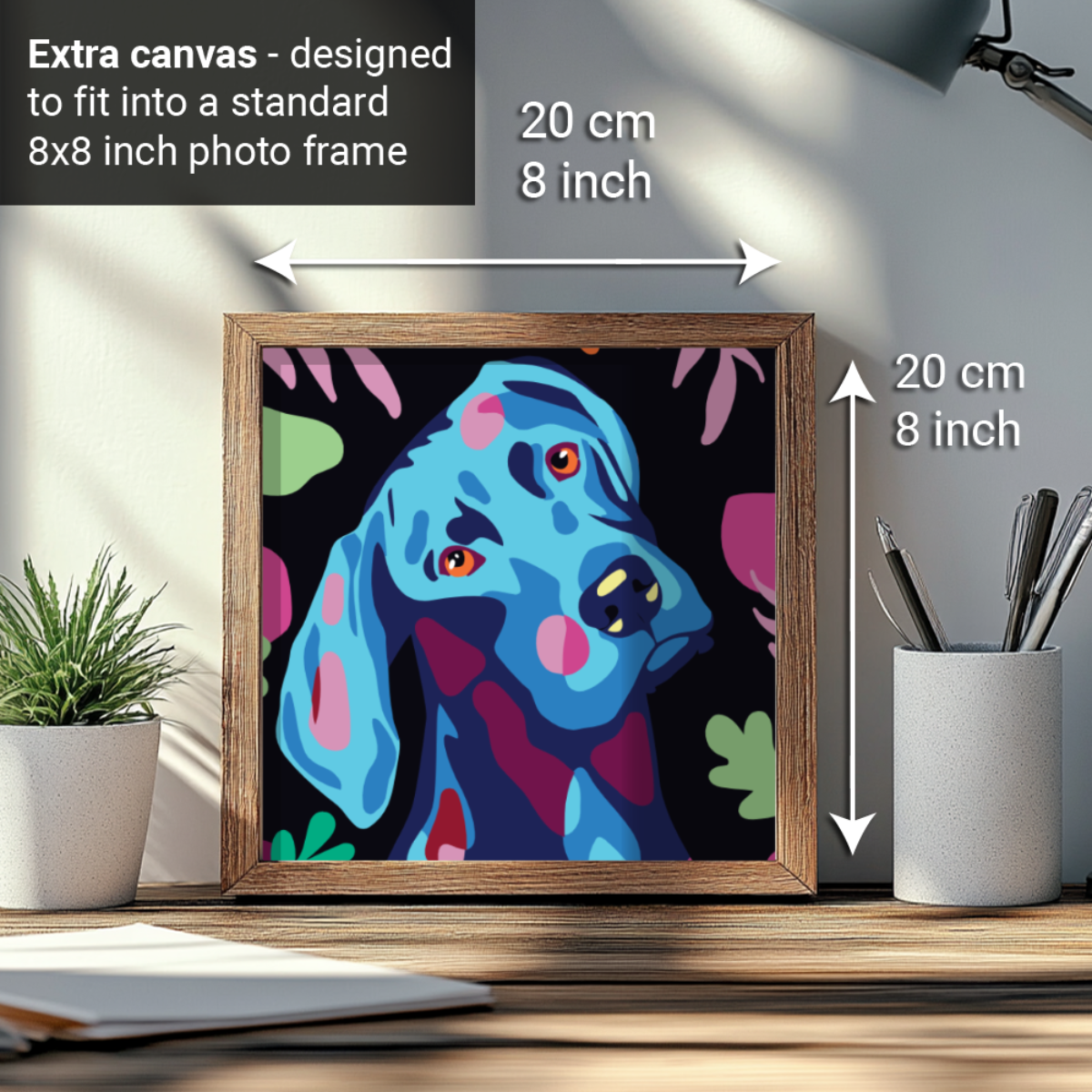 2-in-1 Paint by Numbers Kit - Rolled Canvases (20x25cm & 20x20cm), 16 Colours (Proud Little Paws - Beagle)
