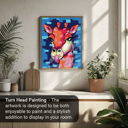 40x50cm Paint by Numbers Giraffe Kit: Abstract Giraffe Painting Kit