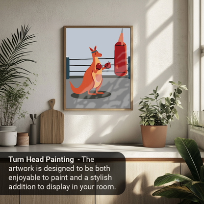 40x50cm Paint by Numbers Kit:  Kangaroo Champion: Boxing Glory