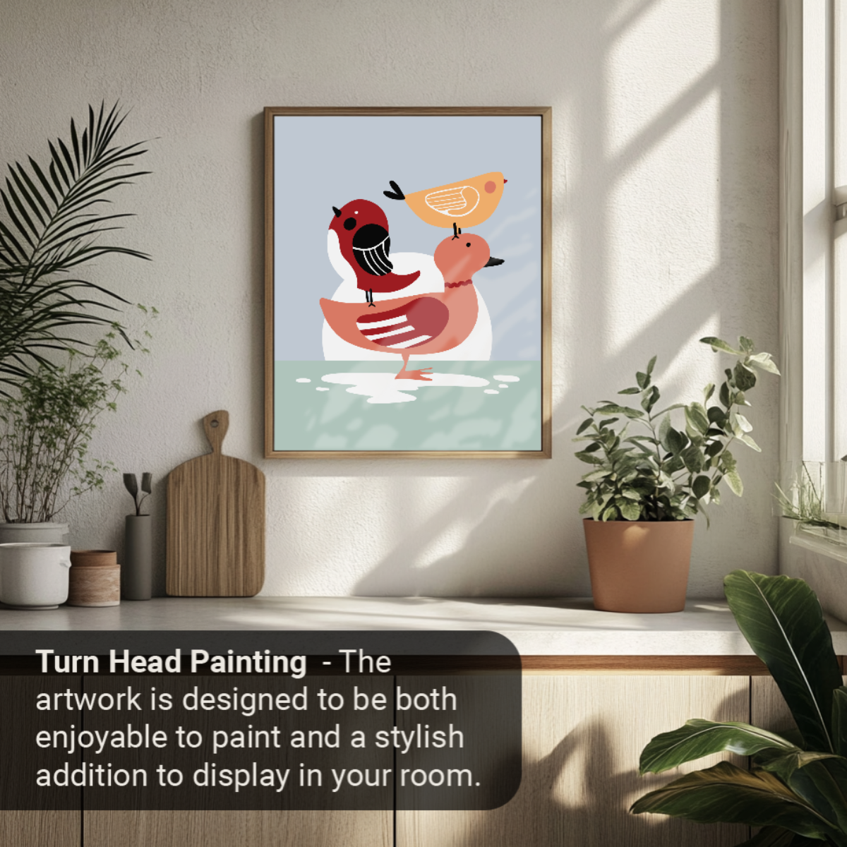 40x50cm Paint by Numbers Kit: Minimalist Avian Harmony: Warm-Colored Birds