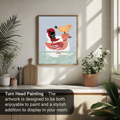 40x50cm Paint by Numbers Kit: Minimalist Avian Harmony: Warm-Colored Birds