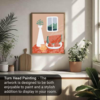 40x50cm Paint by Numbers Kit:  Coffee Table Serenity: Minimalist Still Life