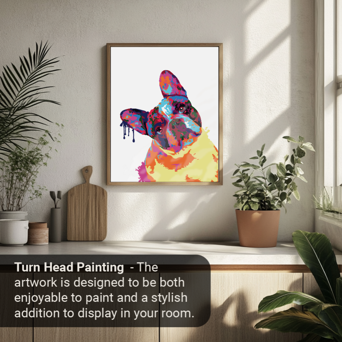 40x50cm Paint by Numbers Kit: Frenchie Fusion: Abstract French Bulldog