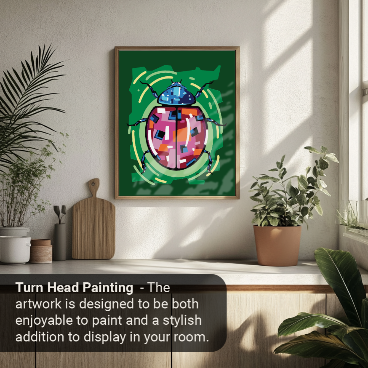 40x50cm Paint by Numbers Kit: Colourful Ladybug - Artistry with a Pop of Colour