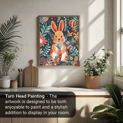 40x50cm DIY Paint by Numbers Kit: Easter Delight - Rabbit and Carrot Wonderland
