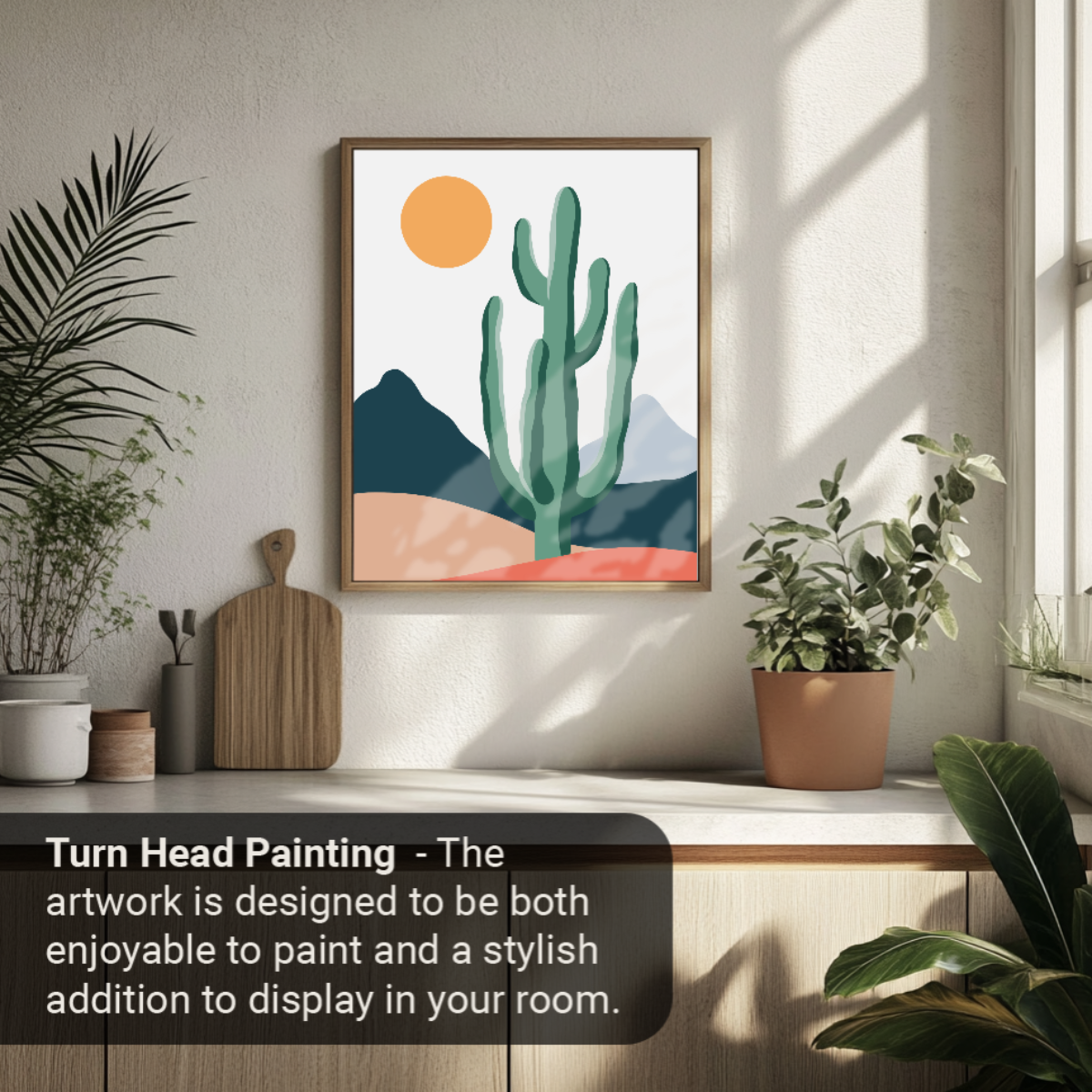 40x50cm Paint by Numbers Kit: Minimalist Desert: Tall Cactus