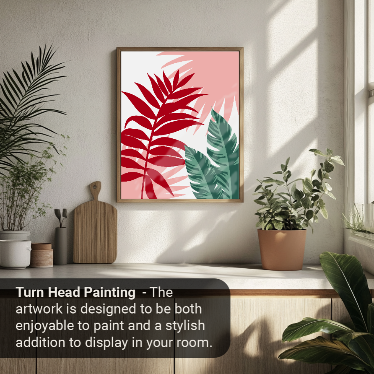 40x50cm Paint by Numbers Kit: Leaves of Contrast: Red and Green Beauty