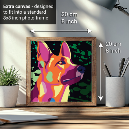 2-in-1 Paint by Numbers Kit - Rolled Canvases (20x25cm & 20x20cm), 16 Colours (Proud Little Paws - Shepherd)