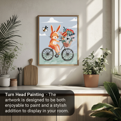40x50cm Paint by Numbers Kit: Bunny's Breezy Ride: Bicycle Adventure with Bee