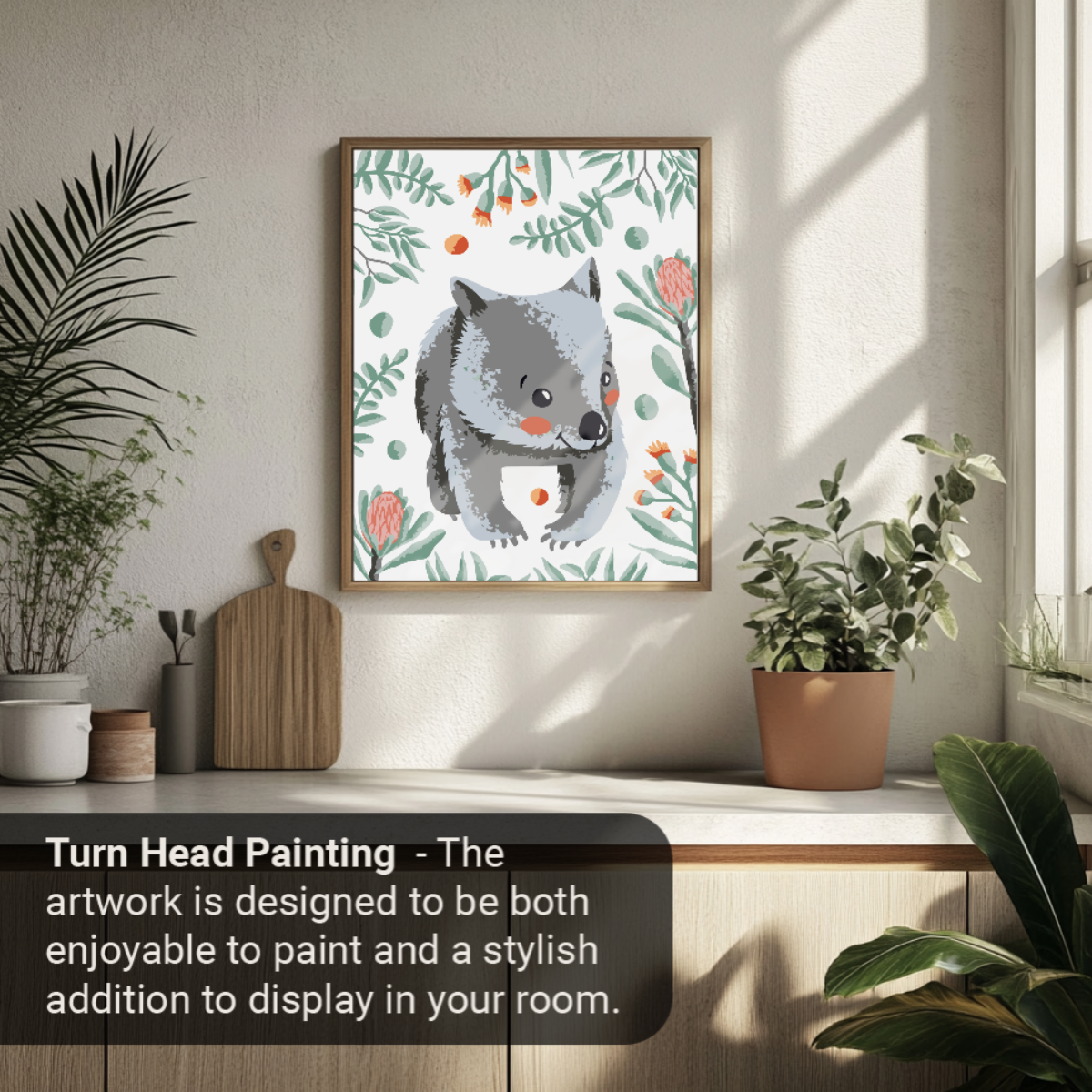 40x50cm Paint by Numbers Kit: Wombat's Woodland Charm