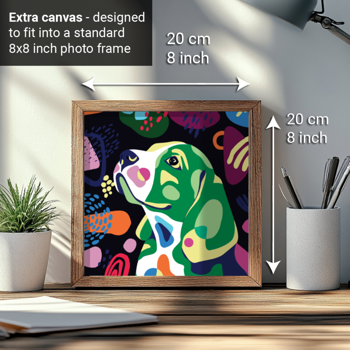 2-in-1 Paint by Numbers Kit - Rolled Canvases (20x25cm & 20x20cm), 16 Colours (Proud Little Paws - Dachshund)