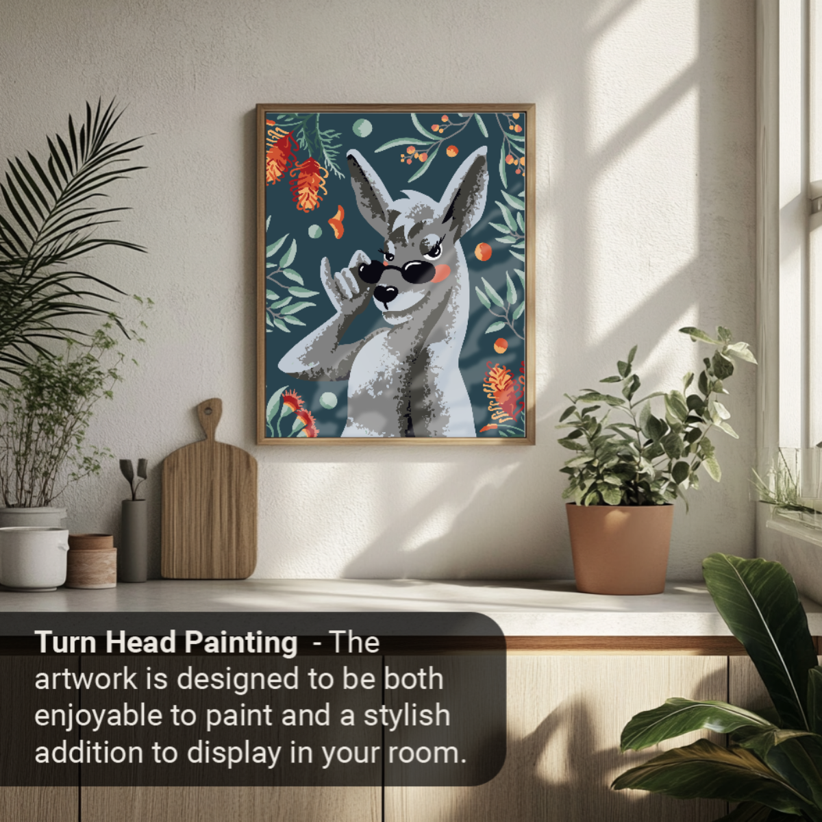 40x50cm Paint by Numbers Kit: Cool Kangaroo with Glasses
