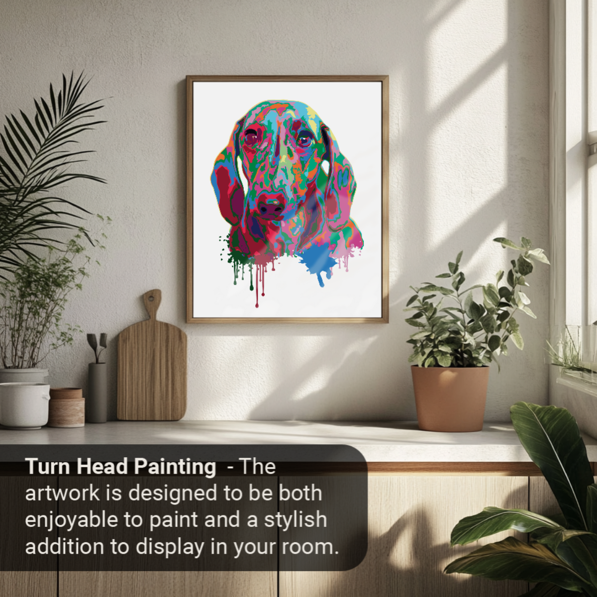 40x50cm Paint by Numbers kit: Vivid Play: Colourful Splash Dog