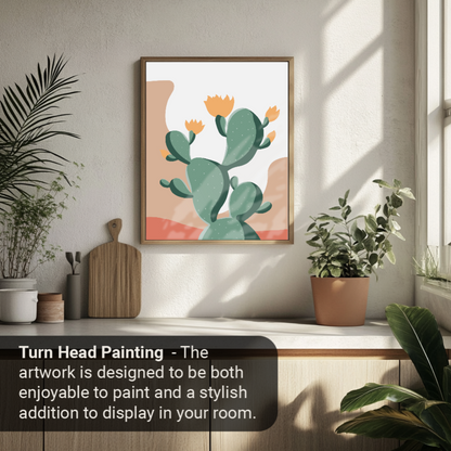 40x50cm Paint by Numbers Kit: Desert Elegance: Minimalist Warm Cactus