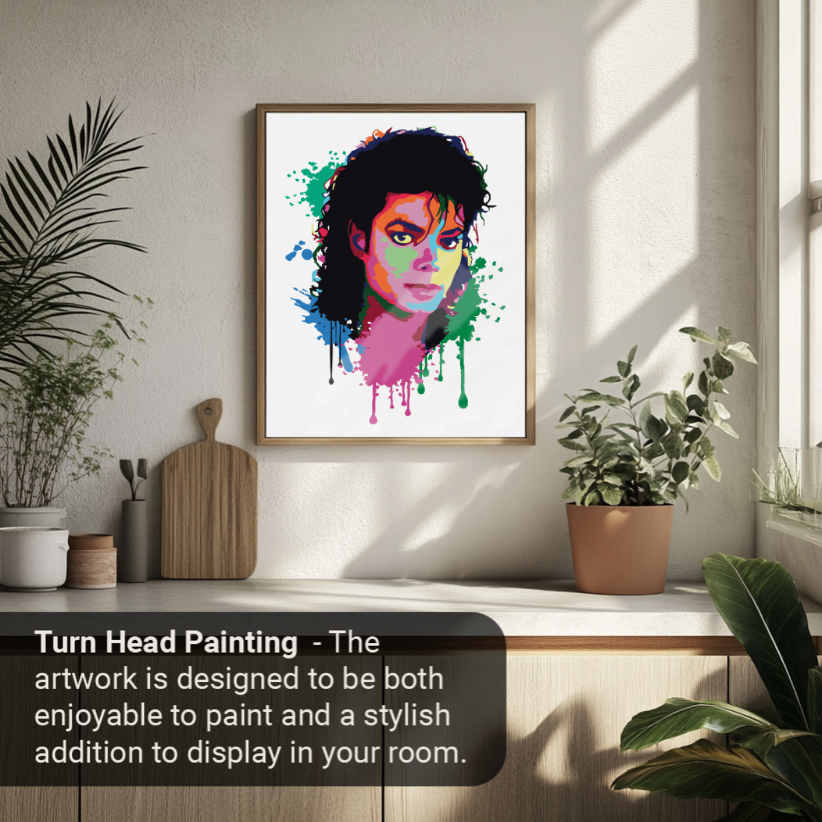 40x50cm Paint by Numbers Kit:  Musical Legacy: Michael Jackson Abstract Splash Art