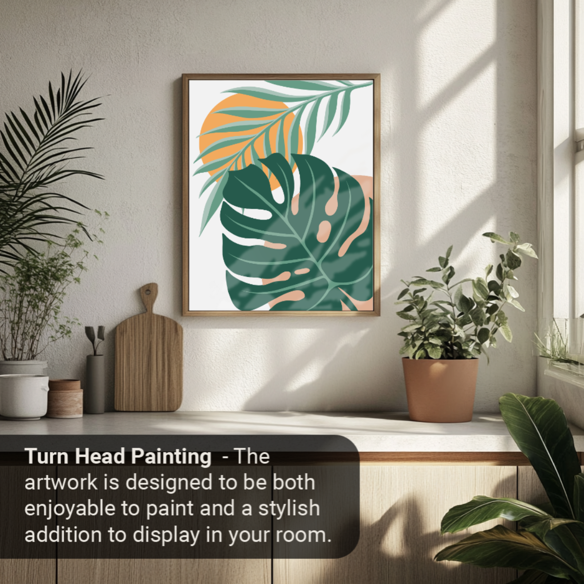 40x50cm Paint by Numbers Kit: Monstera Majesty: Leaf of Elegance