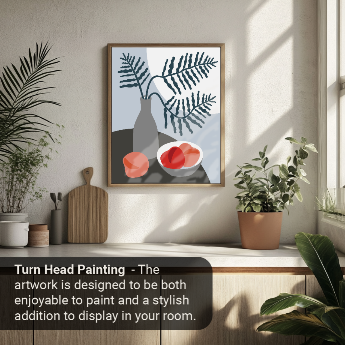 40x50cm Paint by Numbers Kit:  Elegant Simplicity: Minimalist Grey Vase and Peaches