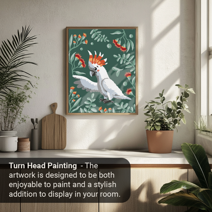 40x50cm Paint by Numbers Kit: Floral Fantasy: Enchanting Cockatoo
