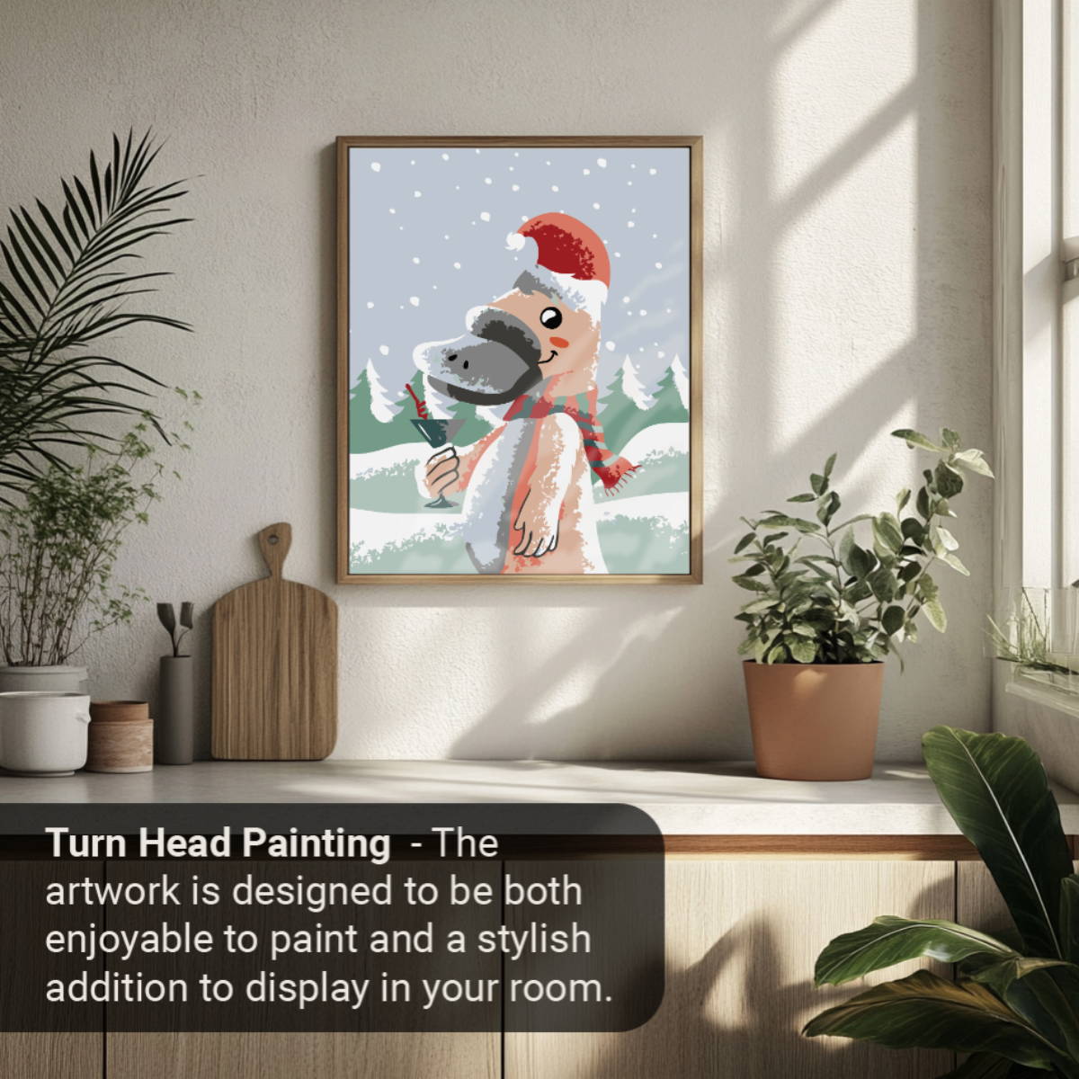 40x50cm Paint by Numbers Kit: Festive Surprise: Christmas Platypus