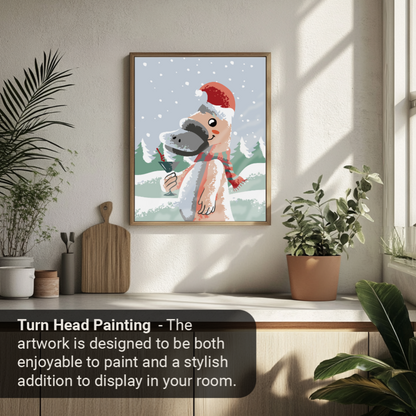 40x50cm Paint by Numbers Kit: Festive Surprise: Christmas Platypus