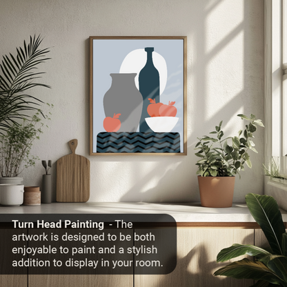 40x50cm Paint by Numbers Kit:  Chic Simplicity: Minimalist Dark Patterned Table