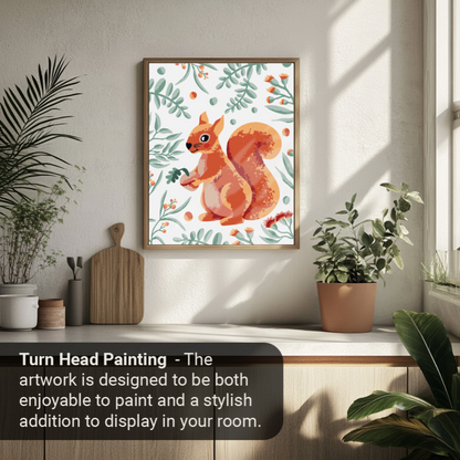 40x50cm Paint by Numbers Kit: Woodland Whimsy: Squirrel with Leafy Background