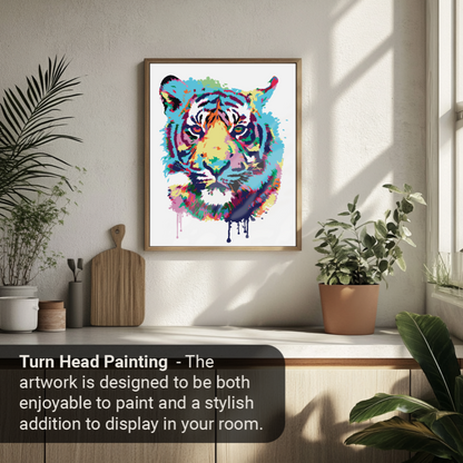40x50cm Paint by Numbers Kit: Vibrant Roar: Abstract Tiger Portrait Paint by Numbers Kit!