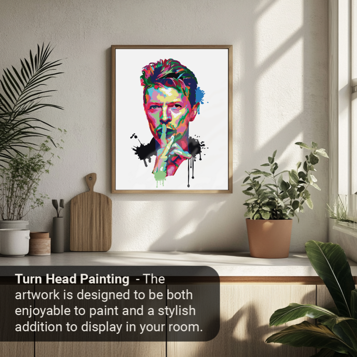 40x50cm Paint by Numbers kit: Bowie's Brilliance: Abstract and Colourful
