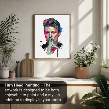 40x50cm Paint by Numbers kit: Bowie's Brilliance: Abstract and Colourful
