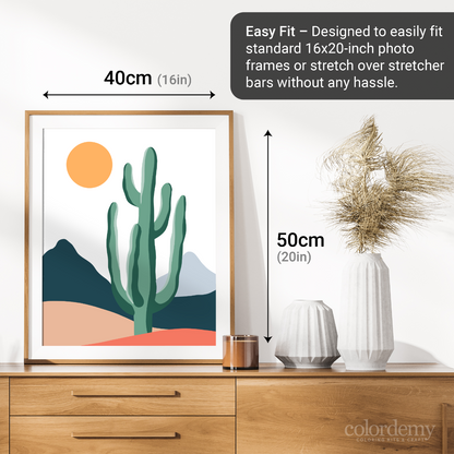 40x50cm Paint by Numbers Kit: Minimalist Desert: Tall Cactus