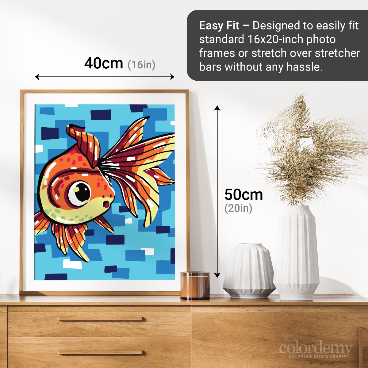 40x50cm Paint by Numbers Gold Fish Kit: Colourful Goldfish - Dive into a World of Hues