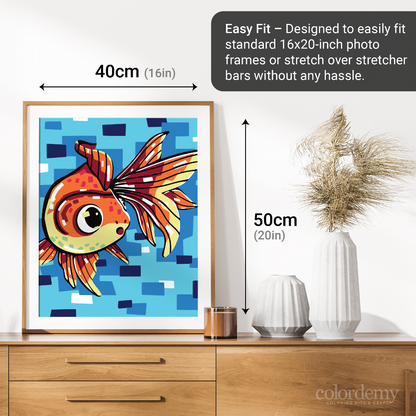 40x50cm Paint by Numbers Gold Fish Kit: Colourful Goldfish - Dive into a World of Hues