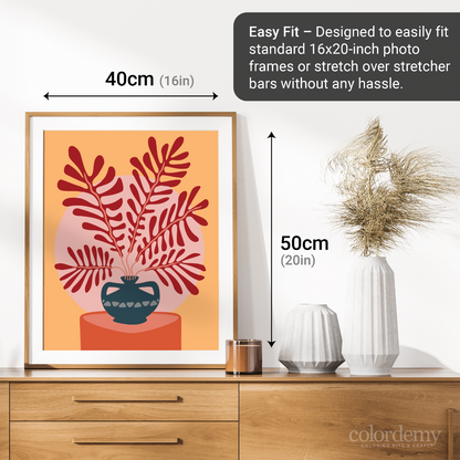 40x50cm Paint by Numbers Kit: Slate Elegance: Minimalist Vase with Large Plant