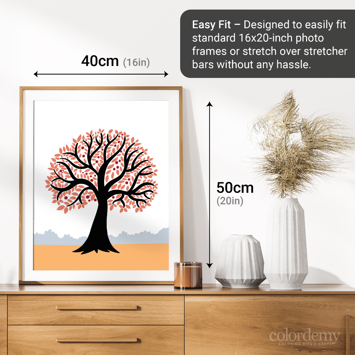 40x50cm Paint by Numbers Kit - Rolled Canvases, 16 Colours (Mindfulness - Growing)