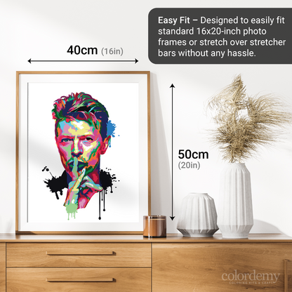 40x50cm Paint by Numbers kit: Bowie's Brilliance: Abstract and Colourful