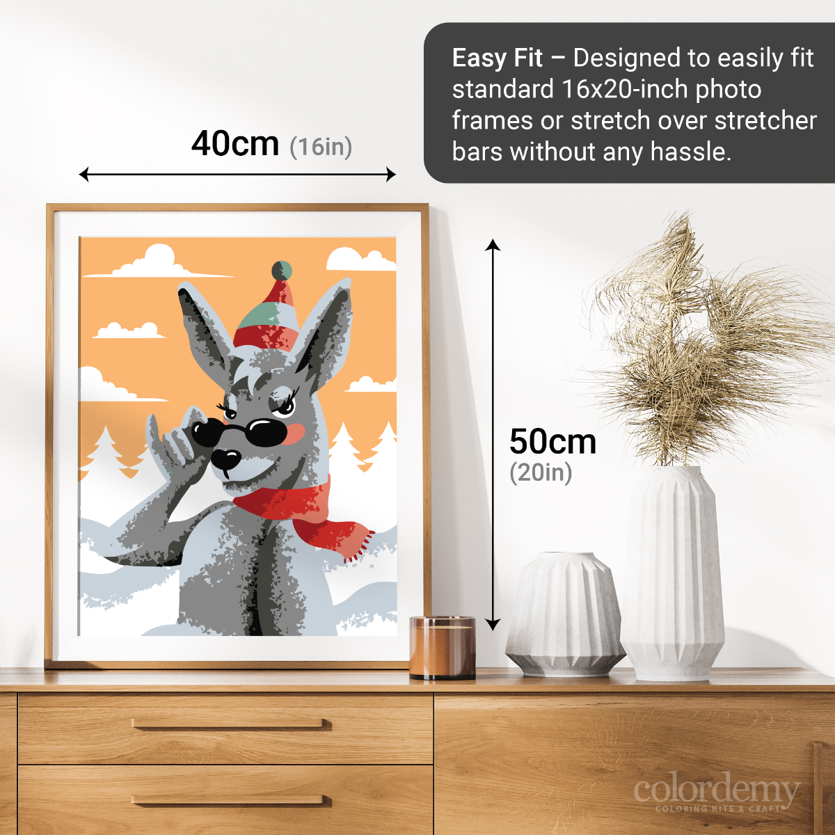 40x50cm Paint by Numbers Kit: Roo's Christmas Wonderland