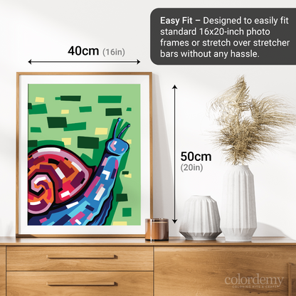 40x50cm Paint by Numbers Kit: Vividly Spiralled: Colourful Snail
