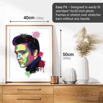 40x50cm Paint by Numbers kit: Musical Majesty: Colourful Abstract Elvis