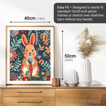 40x50cm DIY Paint by Numbers Kit: Easter Delight - Rabbit and Carrot Wonderland