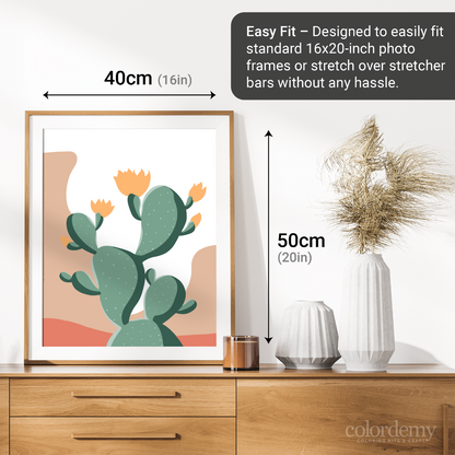 40x50cm Paint by Numbers Kit: Desert Elegance: Minimalist Warm Cactus
