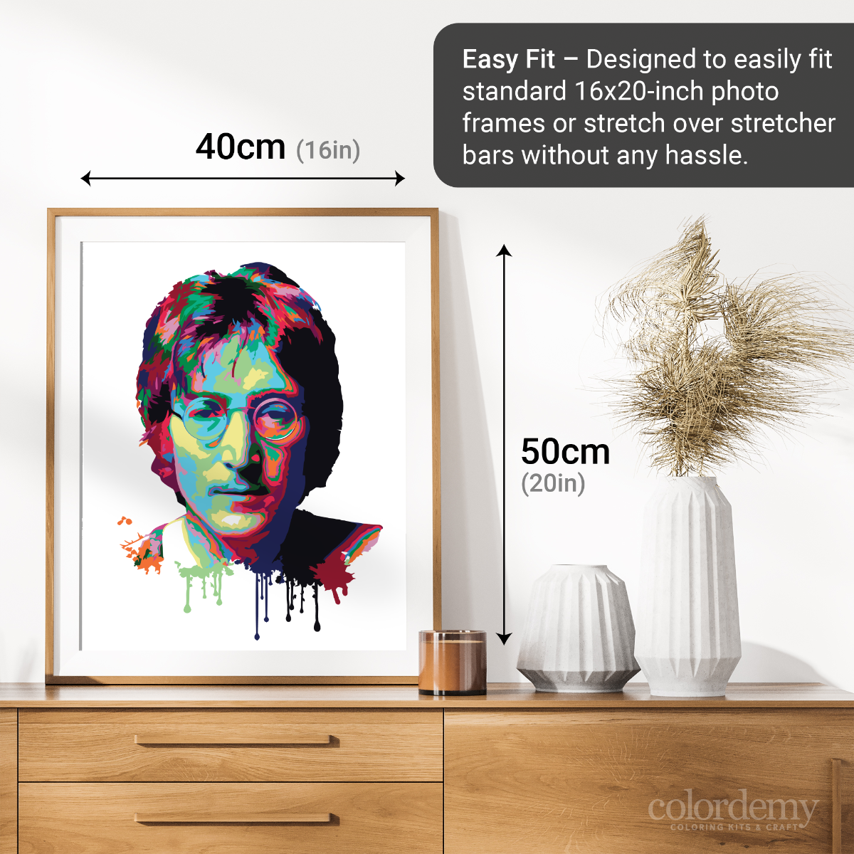 40x50cm Paint by Numbers Kit: Musical Reverie: John Lennon Abstract Portrait