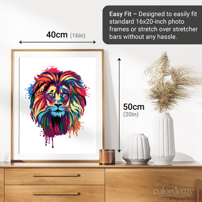 40x50cm Paint by Numbers Kit: Majestic Mane: Abstract Lion Portrait Paint by Numbers Kit!