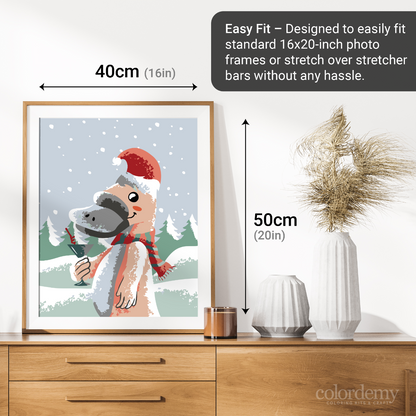 40x50cm Paint by Numbers Kit: Festive Surprise: Christmas Platypus