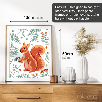 40x50cm Paint by Numbers Kit: Woodland Whimsy: Squirrel with Leafy Background