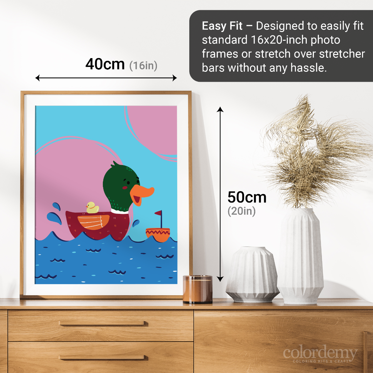 40x50cm Paint by Numbers Kit: Maternal Magic: Colourful Mother Duck