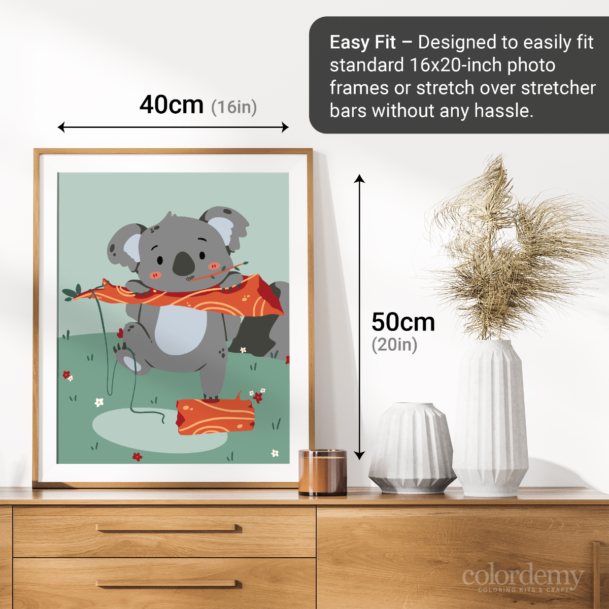 40x50cm Paint by Numbers Kit:  Koala Cuteness: Adorable Eucalyptus