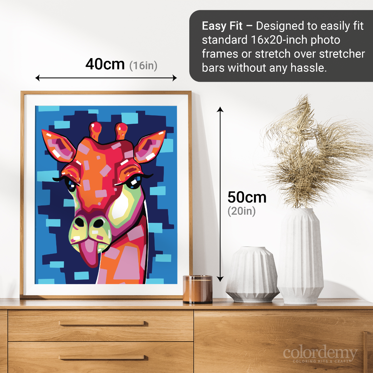 40x50cm Paint by Numbers Giraffe Kit: Abstract Giraffe Painting Kit