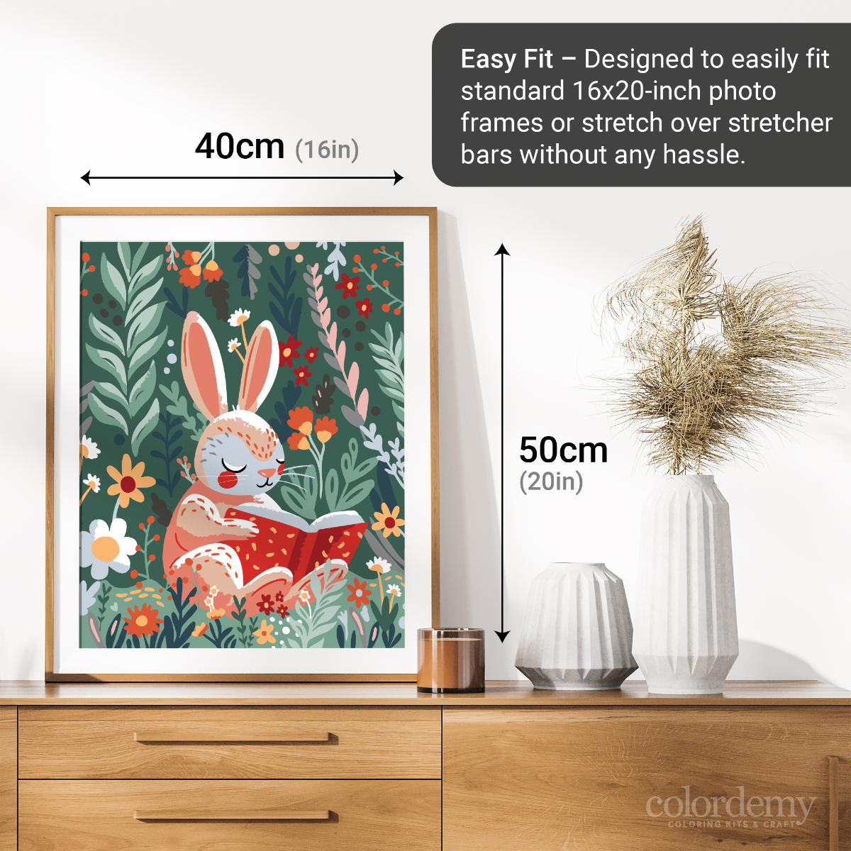 40x50cm Paint by Numbers Kit: Easter Tales - Rabbit's Garden Retreat